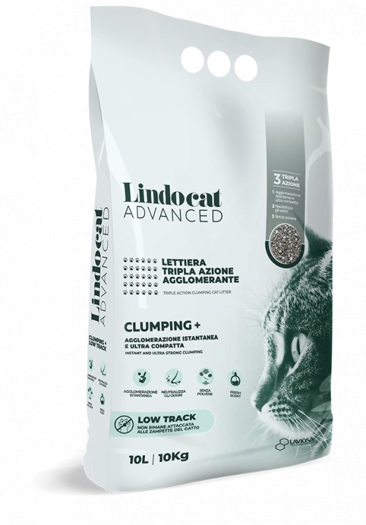 Natural Bentonite Lindocat Advanced Clumping + Low Track 10 L (Fragrance Free) - Shopivet.com