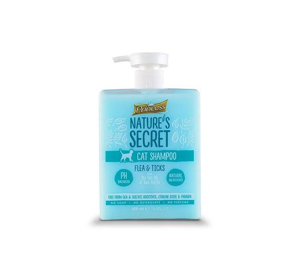 Nature’s Secret Cat Shampoo Flea & Ticks with Tea Tree Oil & Shea Butter 500ml - Shopivet.com