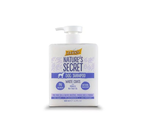 Nature’s Secret Dog Shampoo White Coats with Morocco Nut Fruit Oil 500ml - Shopivet.com