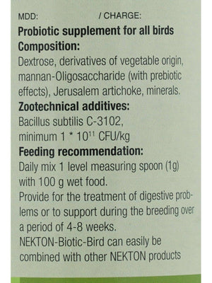 Nekton Biotic Bird Probiotics for Birds 250 g - Shopivet.com