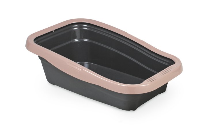 Nella Cat Litter Tray with Frame - 58 x 37.5 x 18 cm/Pink - Shopivet.com