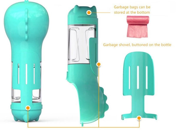 Portable 3 In 1 Pet Water Bottle With Eco Bag - Shopivet.com