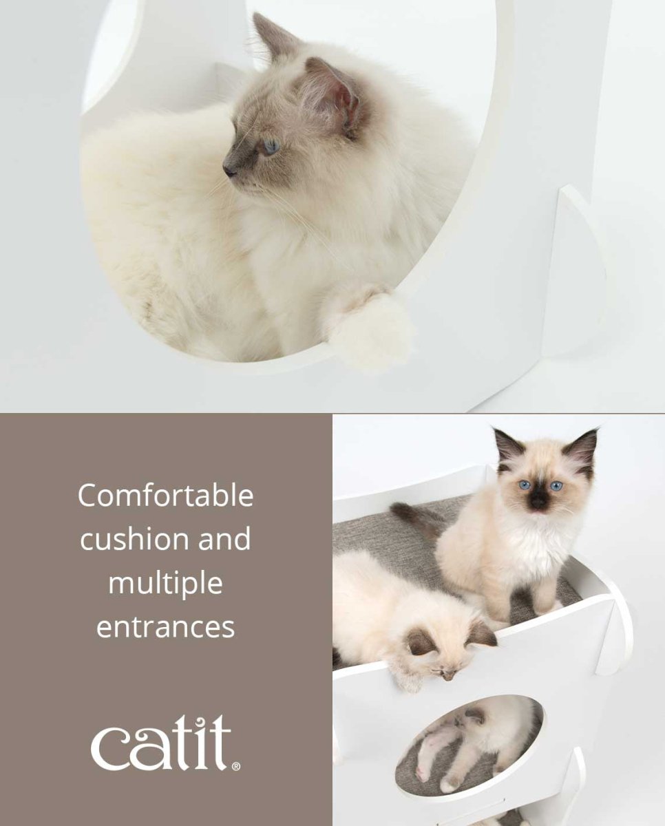 PREMIUM CAT FURNITURE CONDO - WHITE - Shopivet.com