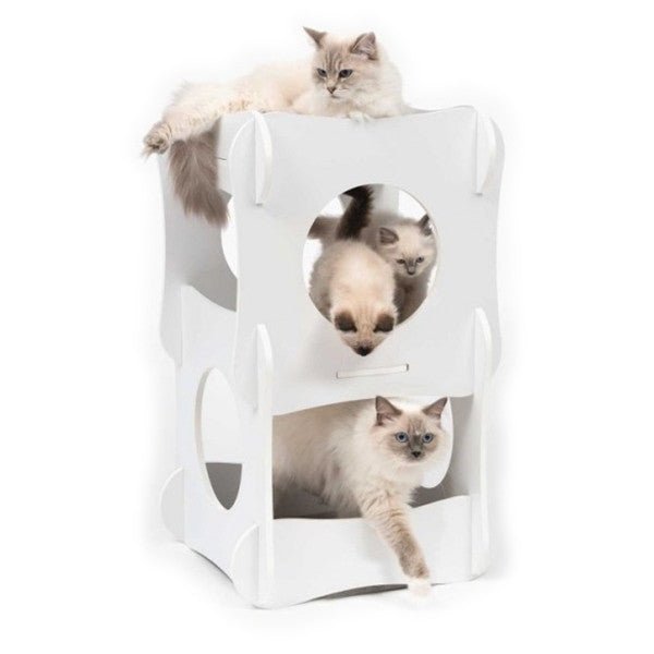 PREMIUM CAT FURNITURE CONDO - WHITE - Shopivet.com