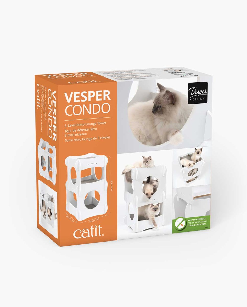 PREMIUM CAT FURNITURE CONDO - WHITE - Shopivet.com