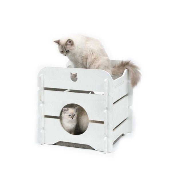 PREMIUM CAT FURNITURE COTTAGE - WHITE - Shopivet.com