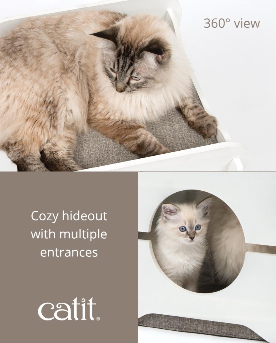 PREMIUM CAT FURNITURE COTTAGE - WHITE - Shopivet.com