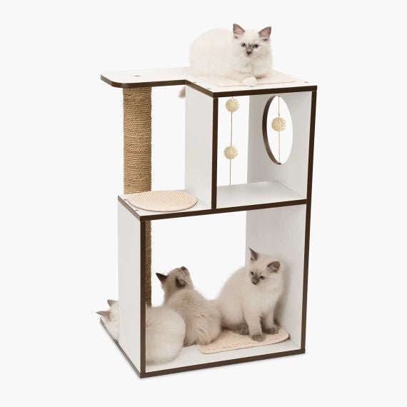 PREMIUM CAT FURNITURE V-BOX LARGE - WHITE - Shopivet.com