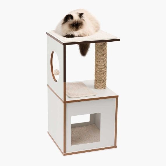 PREMIUM CAT FURNITURE V-BOX SMALL - WHITE - Shopivet.com