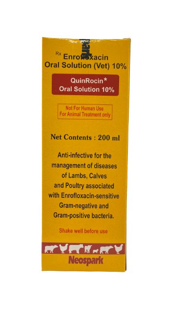 QuinRocin Enrofloxacin oral 10% 200ml - Shopivet.com