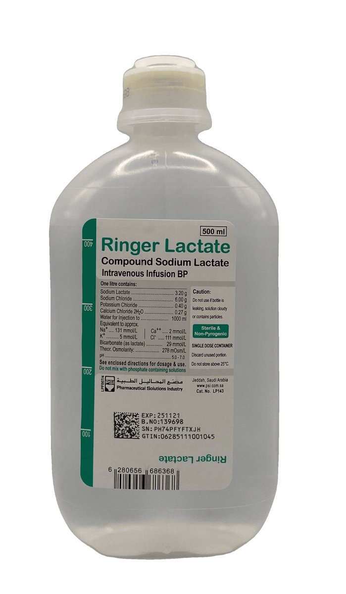 Ringer lactate 500ml - Shopivet.com