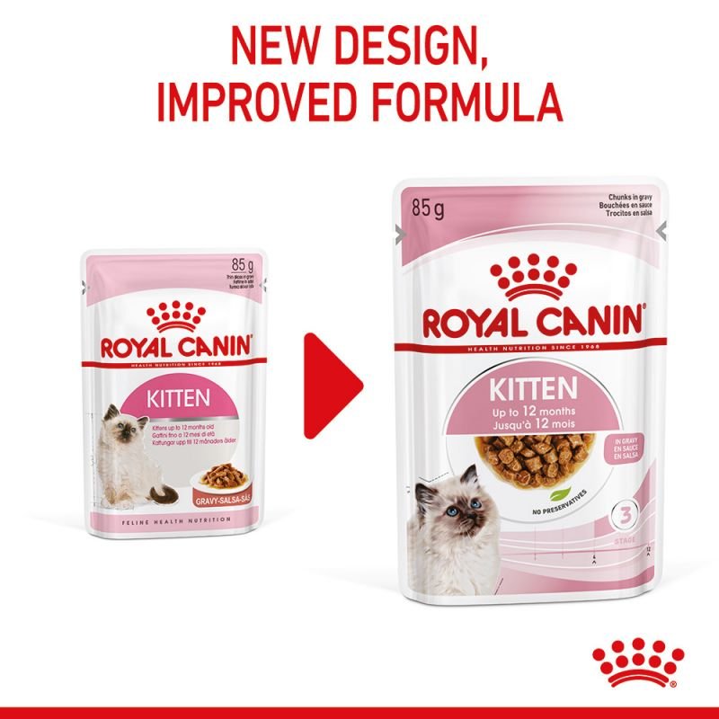 Royal Canin Kitten Gravy Wet Cat Food, 1 x 85g رويال طعام للقطط حتى عمر سنه - Shopivet.com