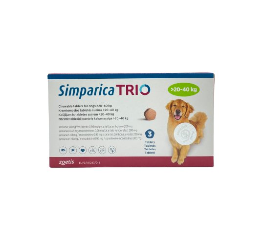 Simparica TRIO 20-40 kg 3Doses - Shopivet.com