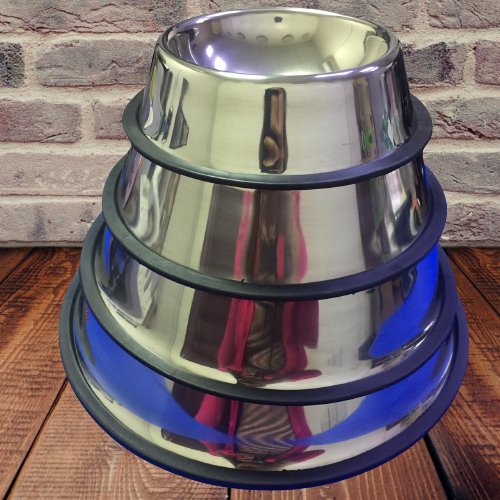 Stainless Steel Pet Bowl with Anti-Slip Rubber 18 cm - Shopivet.com