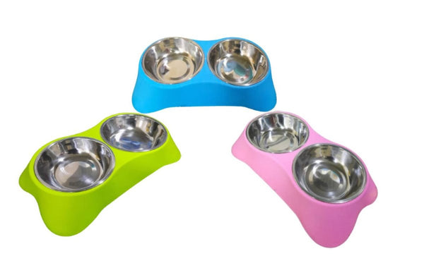 Stainless Steel Pet Double Bowl - Shopivet.com