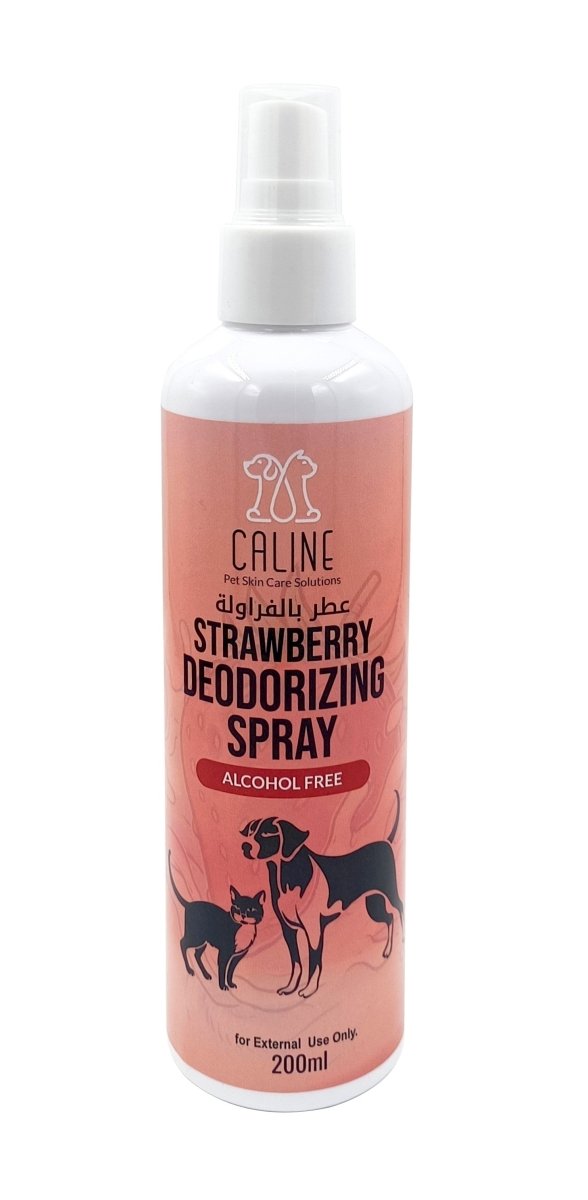 Strawberry Deodorizing Pet Spray 200ml Caline - Alcohol free - Shopivet.com