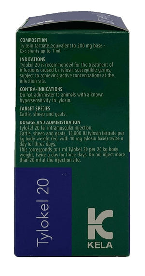 Tylokel 20 injection 100 ml - Shopivet.com