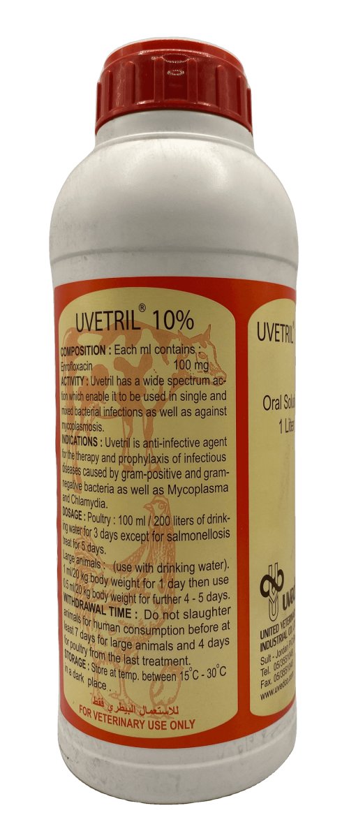 Uvetril 10% oral 1 liter - Shopivet.com