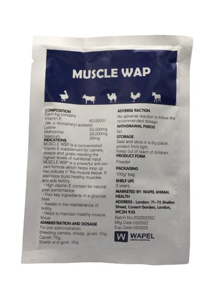 Wap Muscle 100g Vitamin E - Shopivet.com