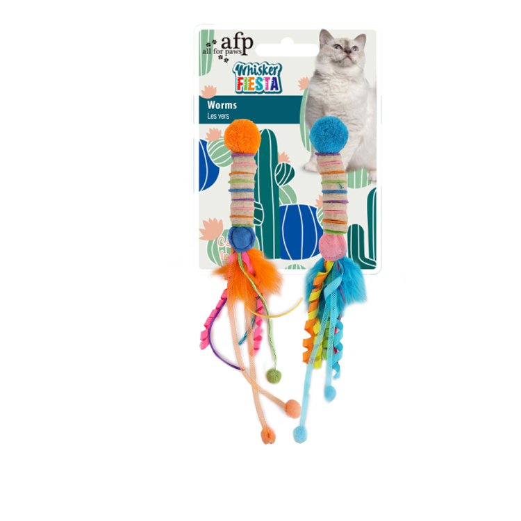 Whisker Fiesta - Worm 2pcs - Shopivet.com