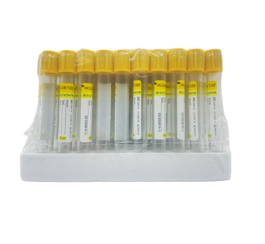 Yellow Cap Clot Activator with Gel 5ml 100 pieces - Shopivet.com